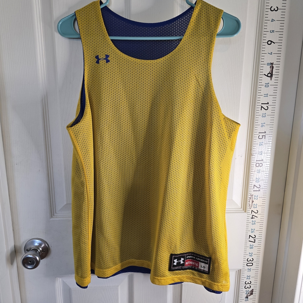Under Armour Reversible Mesh Basketball Jersey - Yellow/Navy